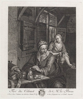 KG 14793
<br/>
Toneelspeler met lier in herberg
<br/>
<em>Garreau, Louis (werkz. 1782-1791)</em>